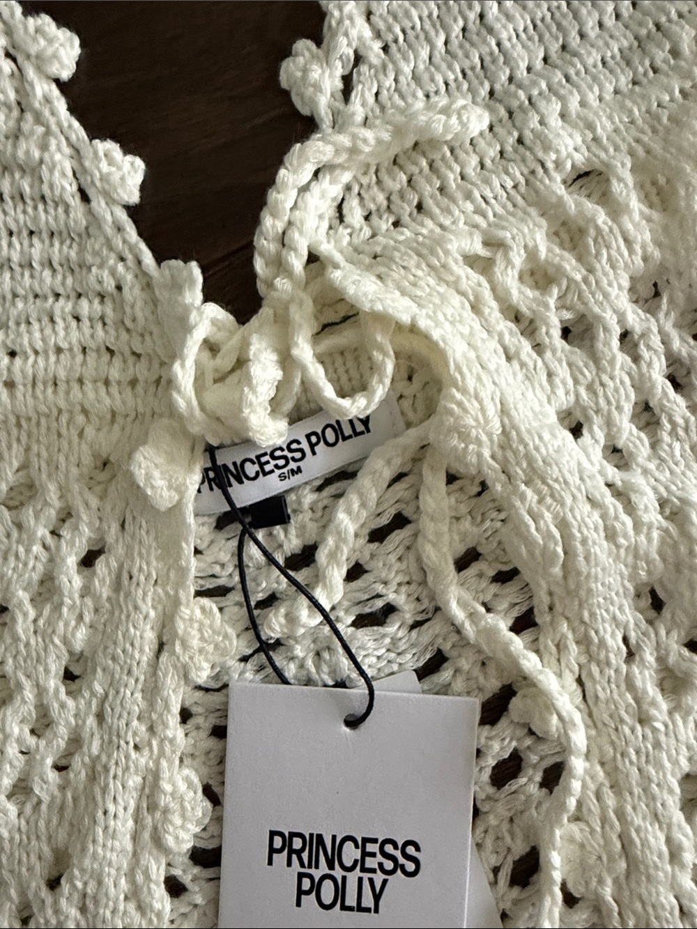 NWT Princess Polly White Crochet Top S/M - Picture 4 of 5